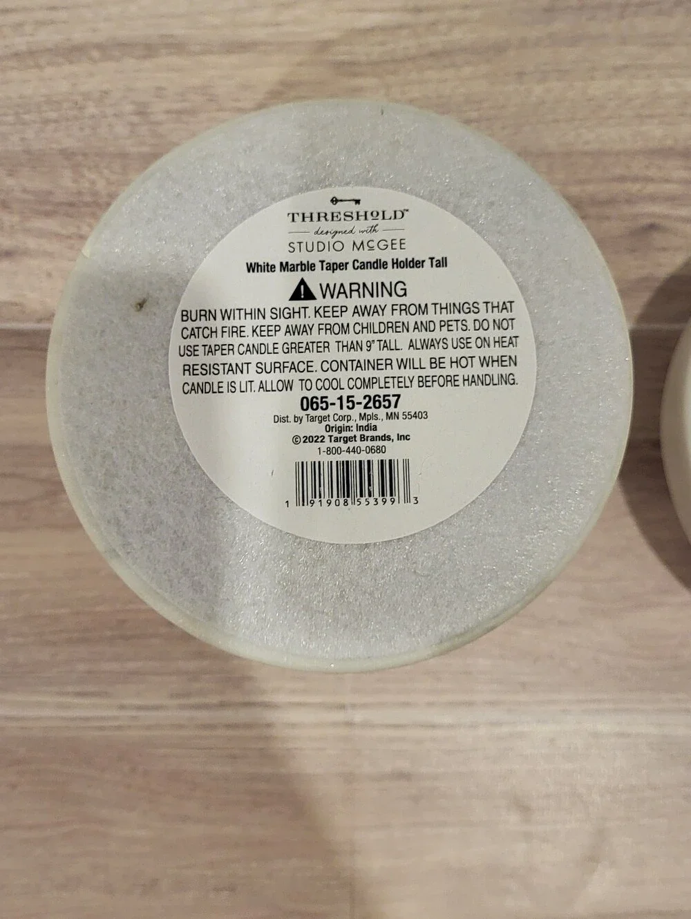 Studio McGee White Marble Candle Holders - Set of 2